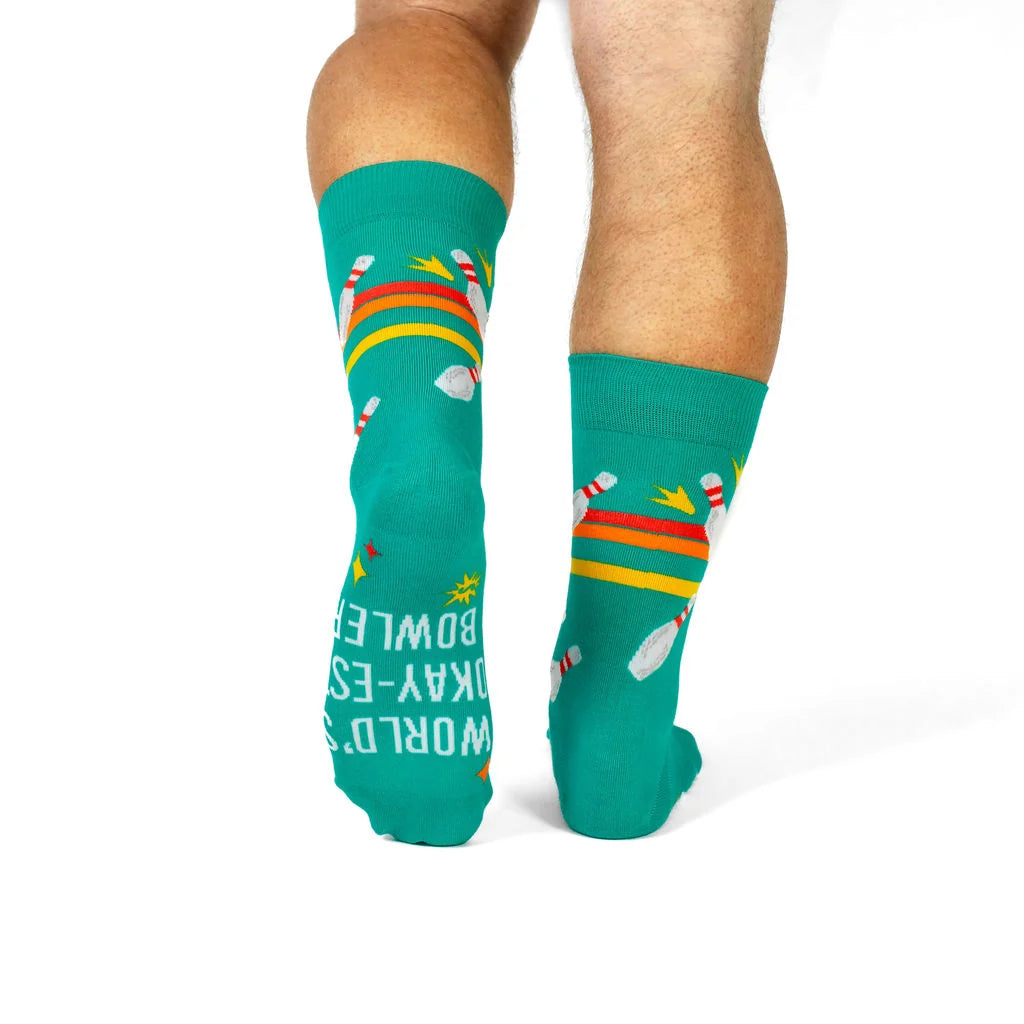 World's Okayest Bowler Men's Crew Socks