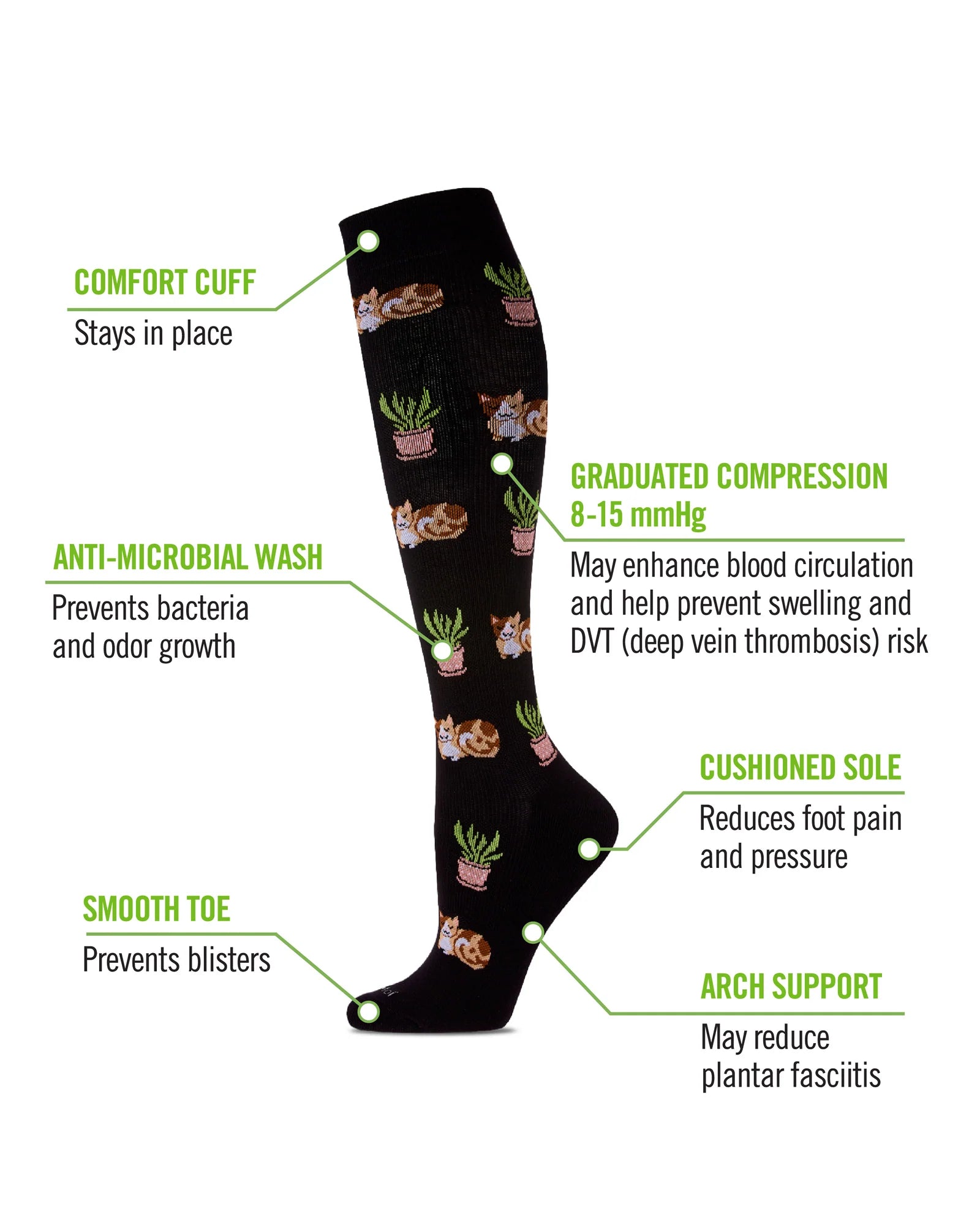 Catnap Women's Bamboo Compression Socks - The Sockery