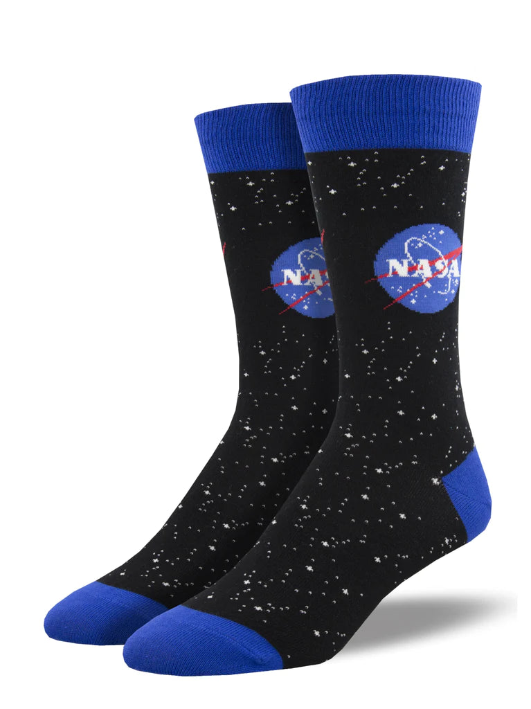 NASA Logo Mens Navy Crew Socks - The Sockery