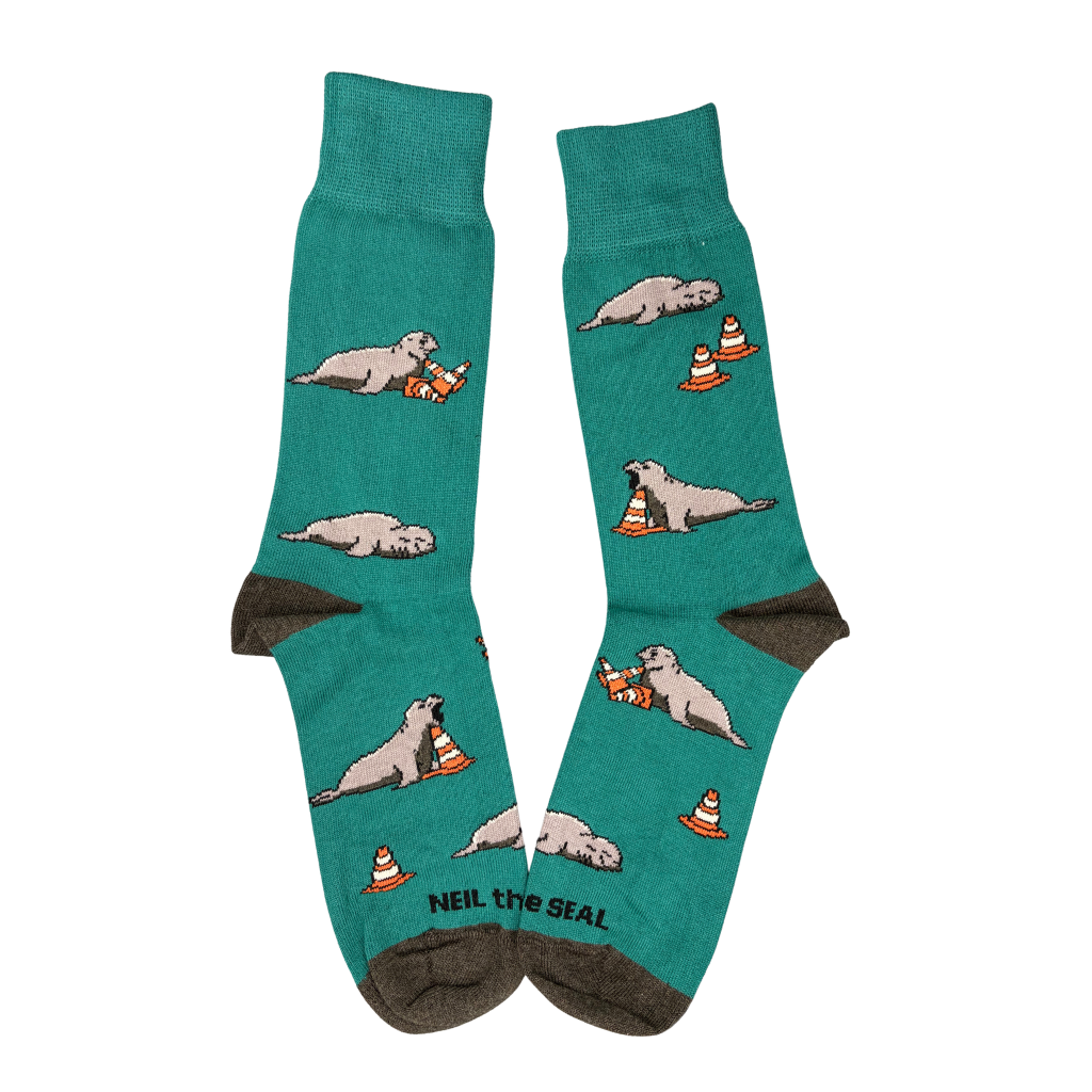Neil the Seal Cotton Crew  Sock - Made in Australia