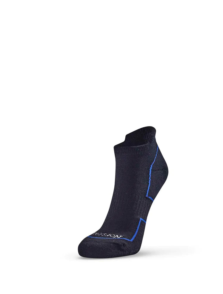 Multisport Running Wool Ankle Socks in Black - The Sockery
