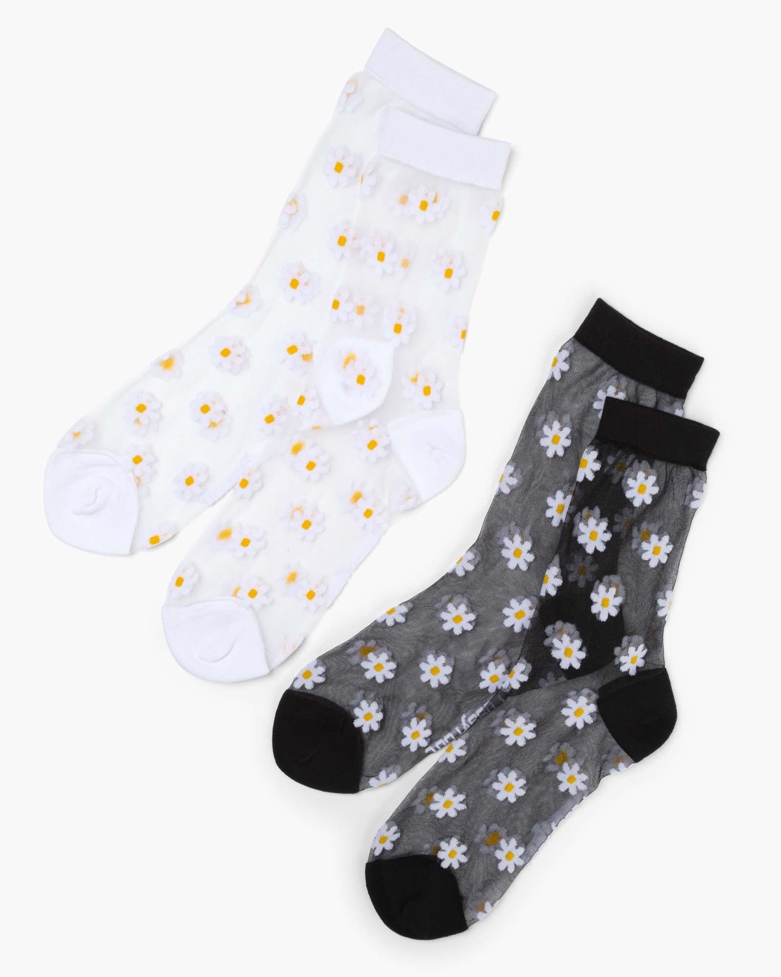 Daisy Sheer Quarter Socks - 2Pk