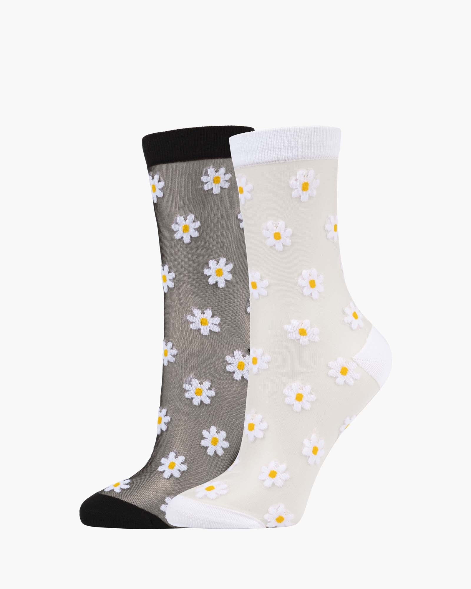 Daisy Sheer Quarter Socks - 2Pk