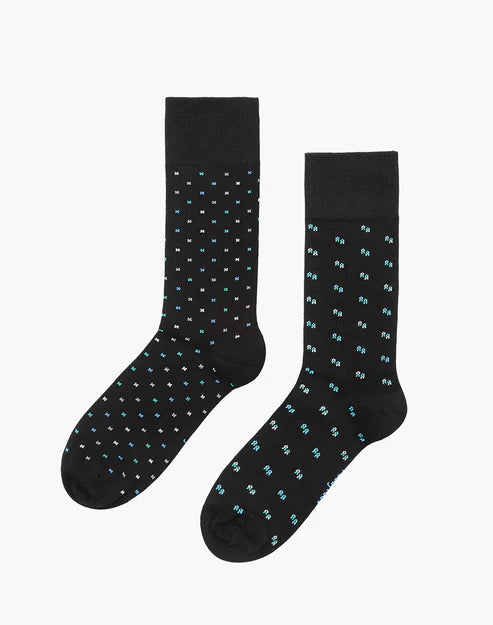 Comfort Pattern on Black Men's Dress Socks - 2 Pack