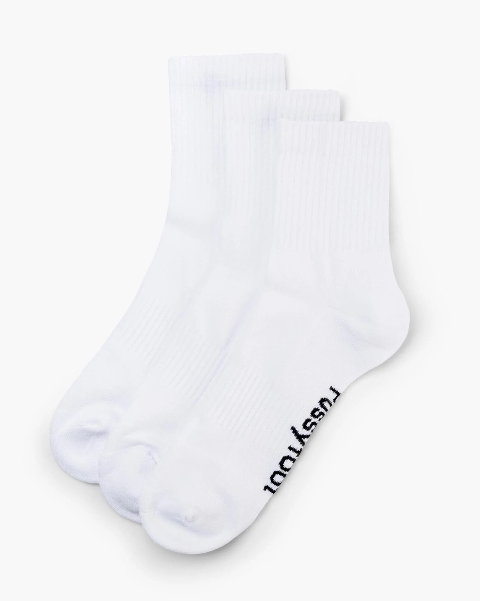 3 Pair Pack of Men's Sports Quarter Crew Socks - White