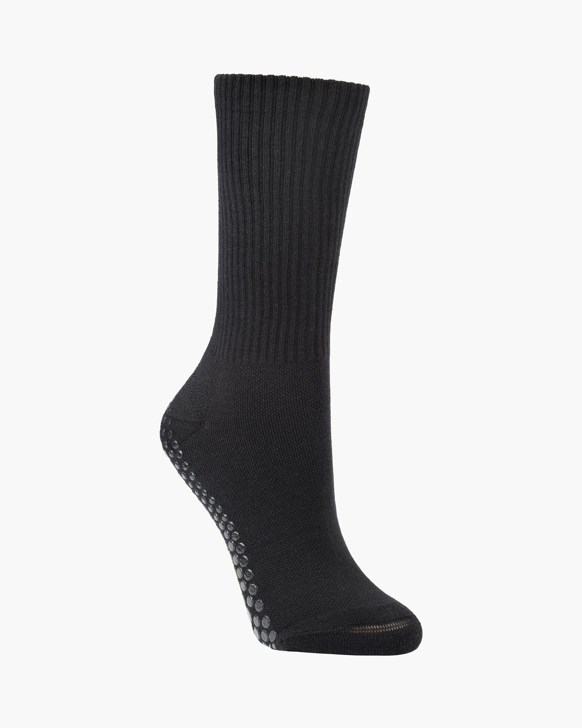 Pilates Grip Crew Socks in Black