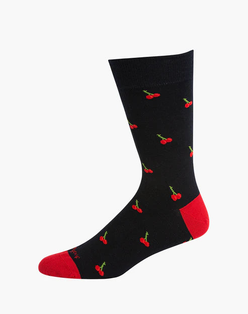 Cherry Men's Cotton Crew Socks