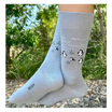 Penguins on Grey Merino Wool Women's Crew Socks - Aussie Made