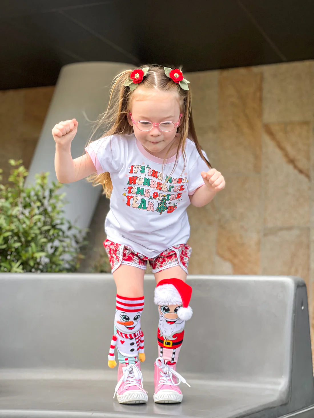 Santa and Snowman Knee High Christmas Socks - The Sockery