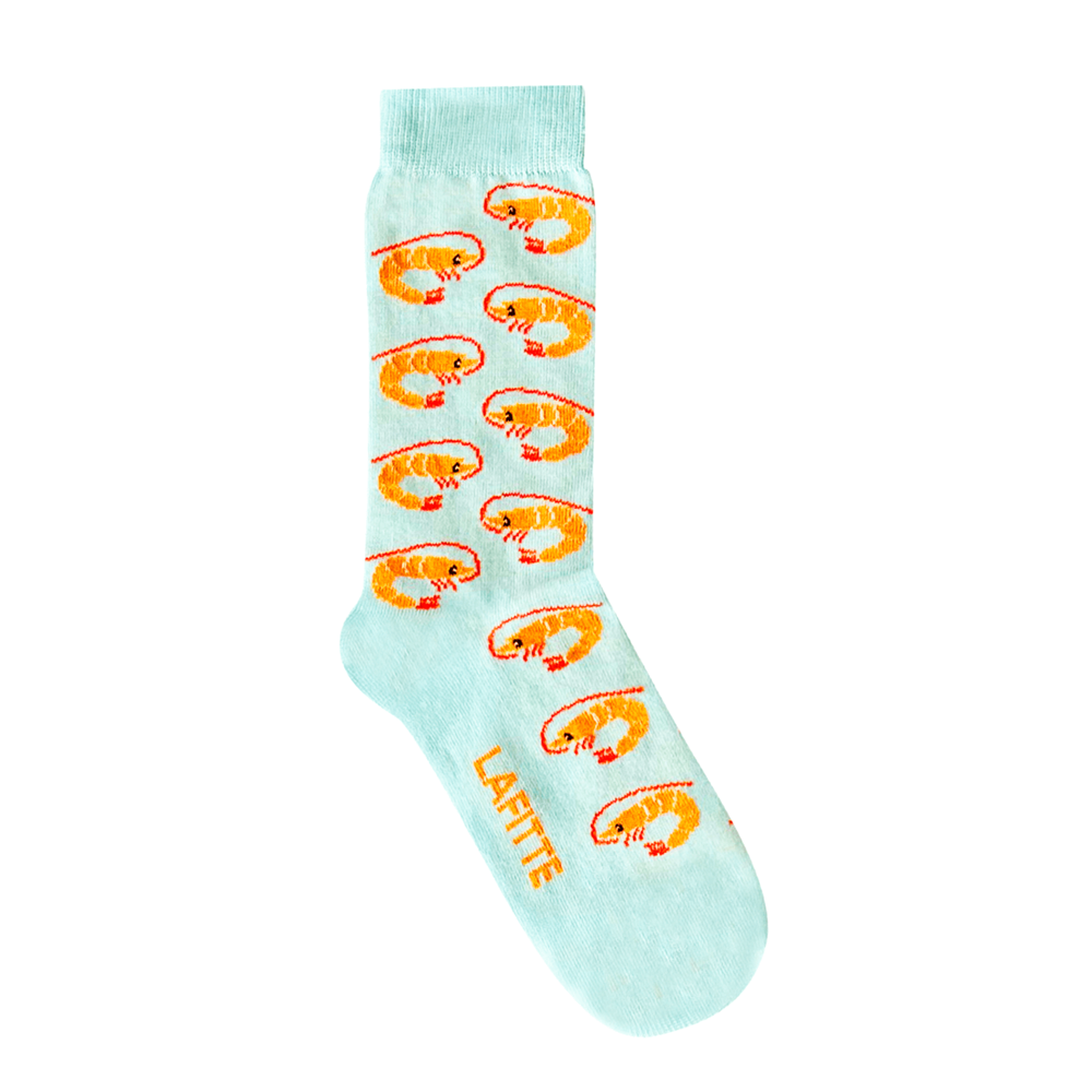 Prawns on Blue Crew Socks - Aussie Made
