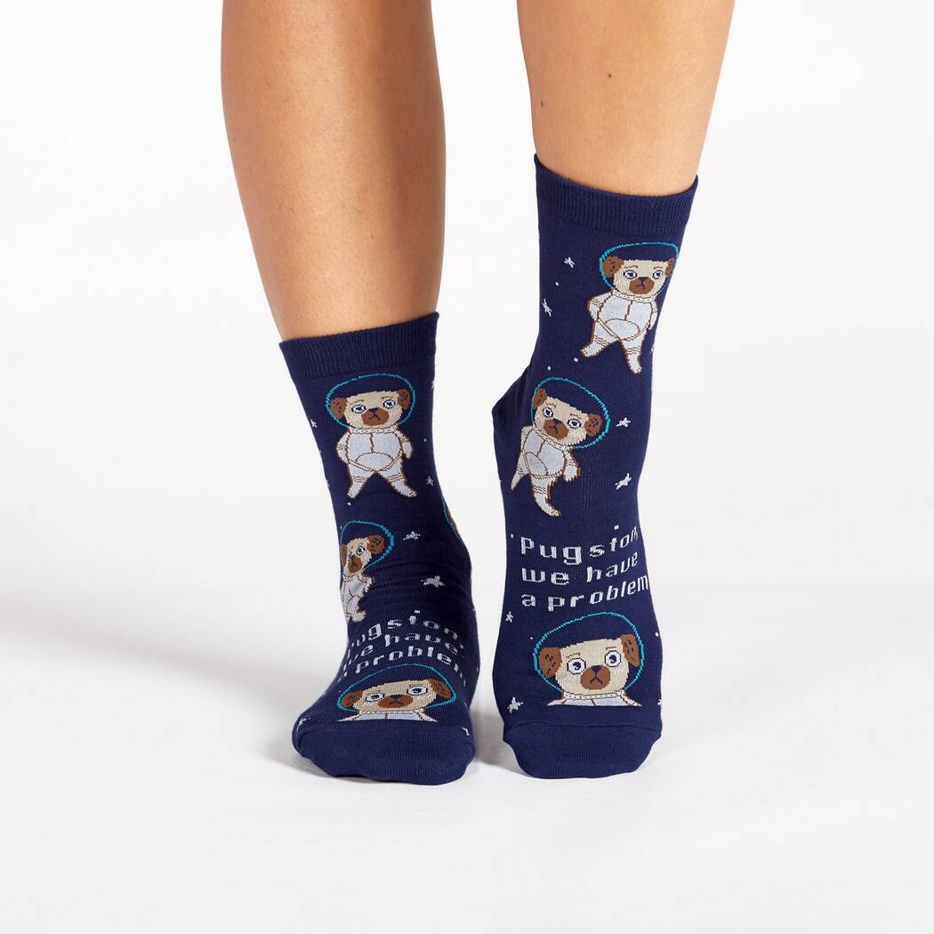 Pugston, We Have a Problem Women's Crew Sock - The Sockery