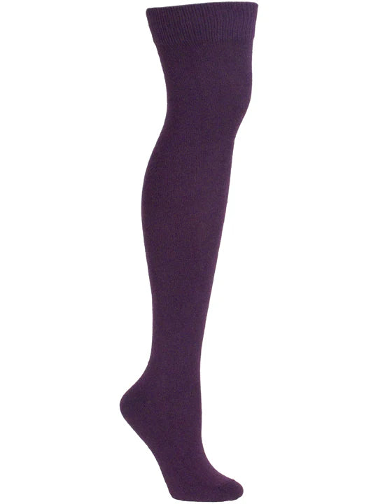 Plum Over the Knee Socks