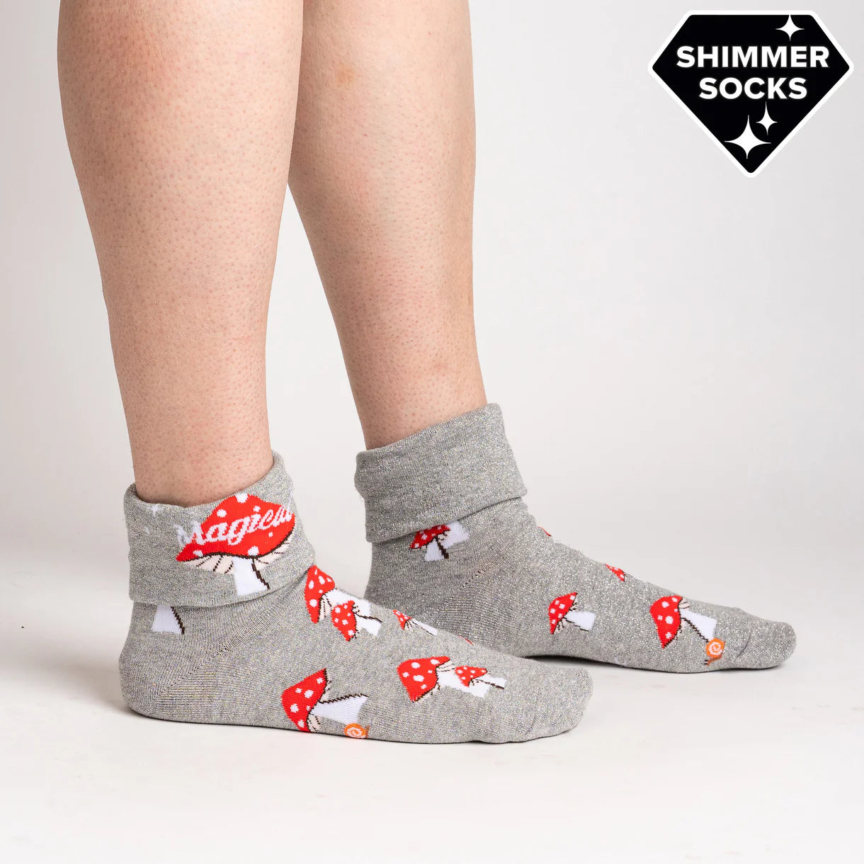 Magical! Women's Turn Cuff Crew Shimmer Socks