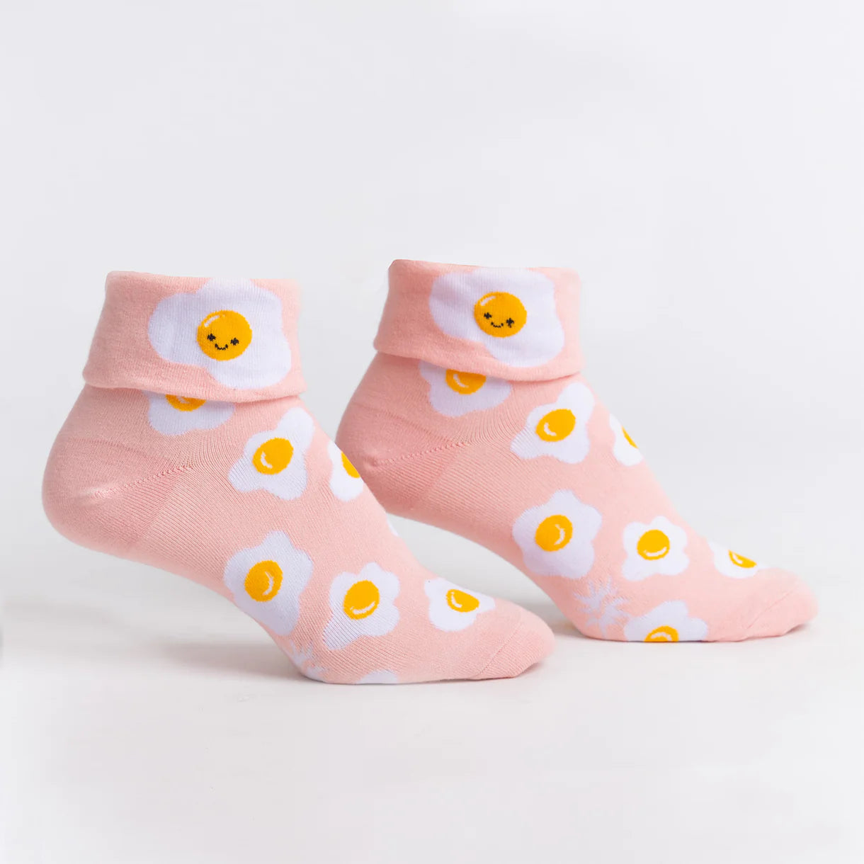 Sunny Side up Women's Crew Turn Cuff Socks - The Sockery