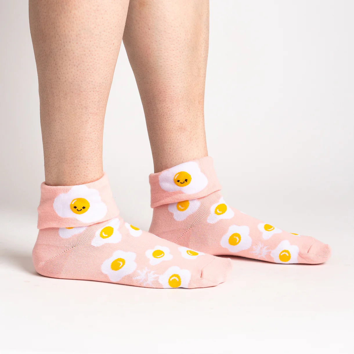 Sunny Side up Women's Crew Turn Cuff Socks - The Sockery