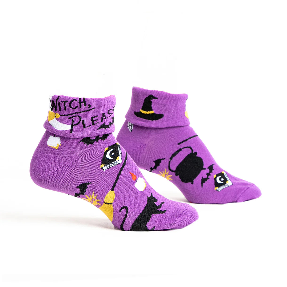 Witch, Please Women's Turn Cuff Crew Socks - The Sockery