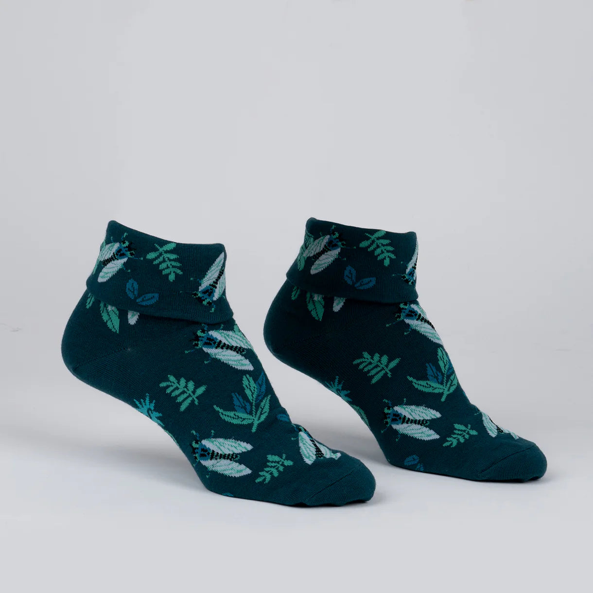 The Buzz About Cicadas Women's Crew Turn Cuff Socks - The Sockery