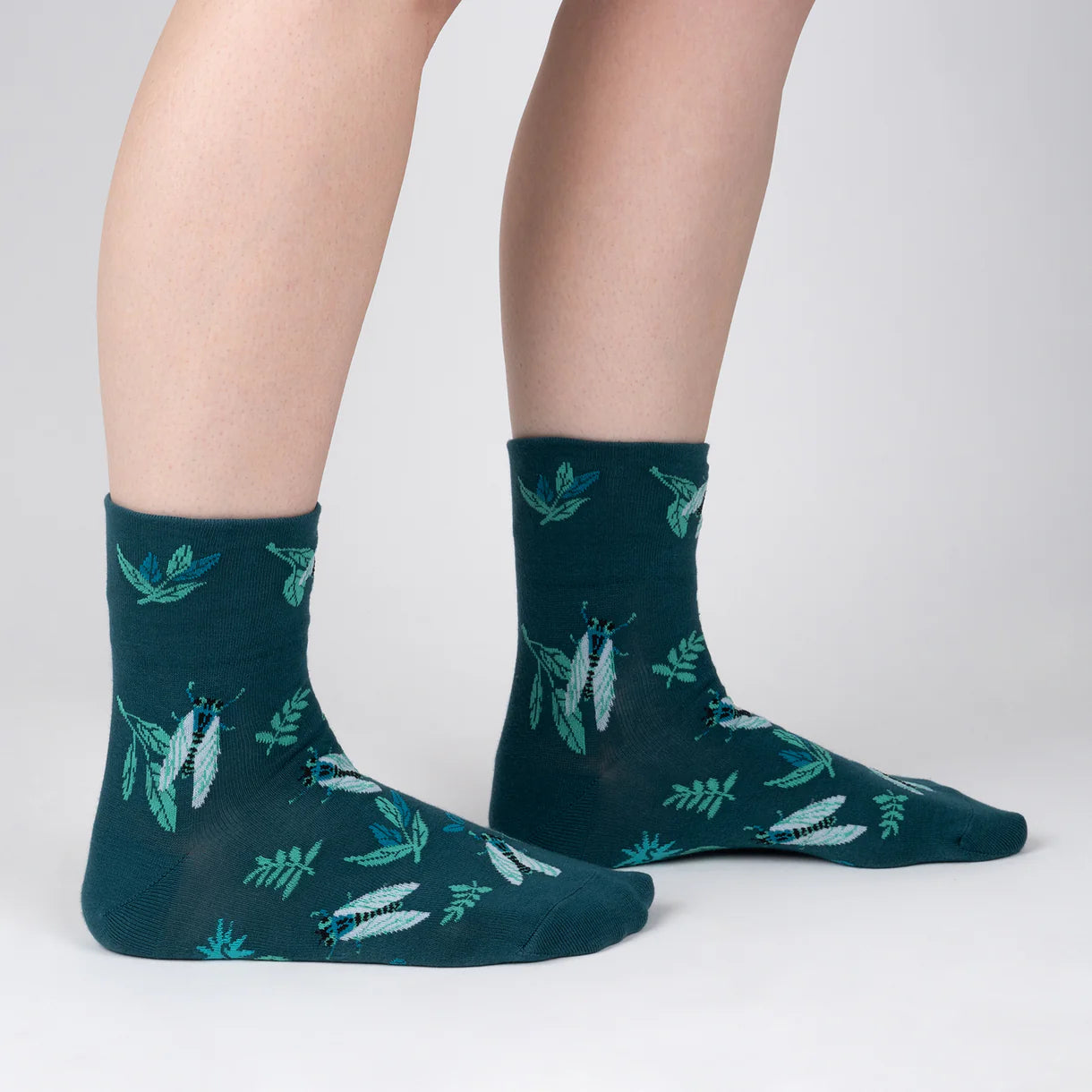 The Buzz About Cicadas Women's Crew Turn Cuff Socks - The Sockery