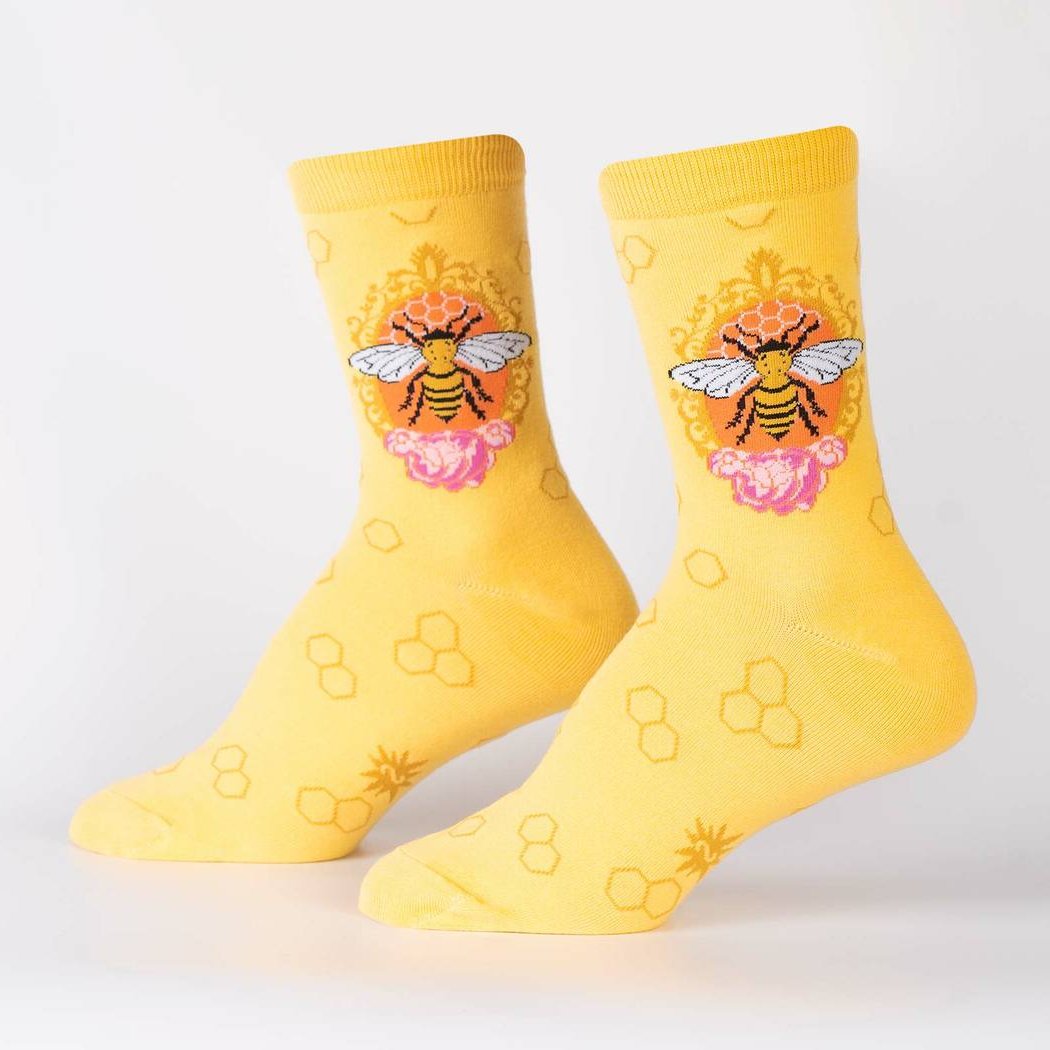 queen bee womens crew sock - the sockery