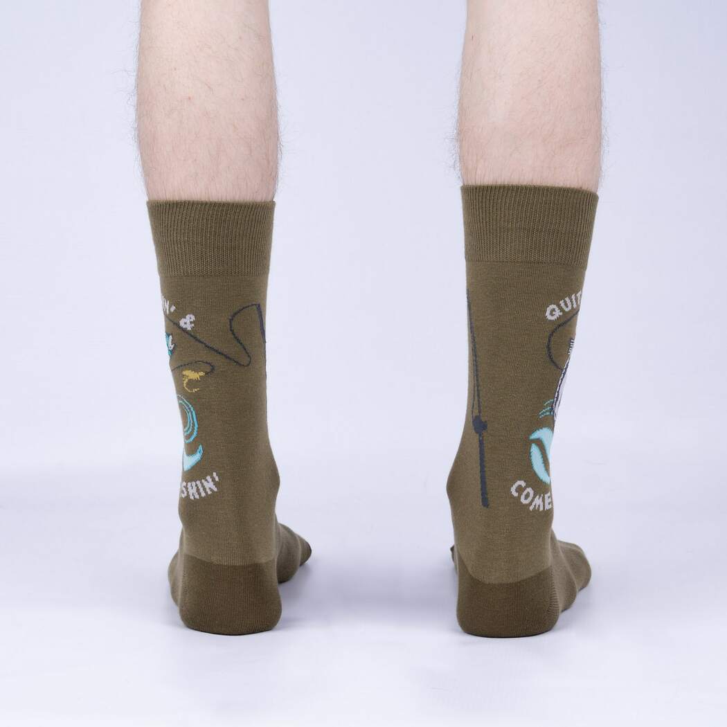 Quit Wishin' & Come Fishin' Men's Crew Socks
