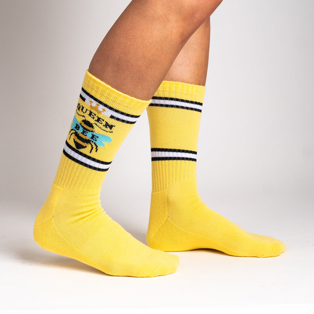 Queen Bee Unisex Athletic Crew Socks - The Sockery