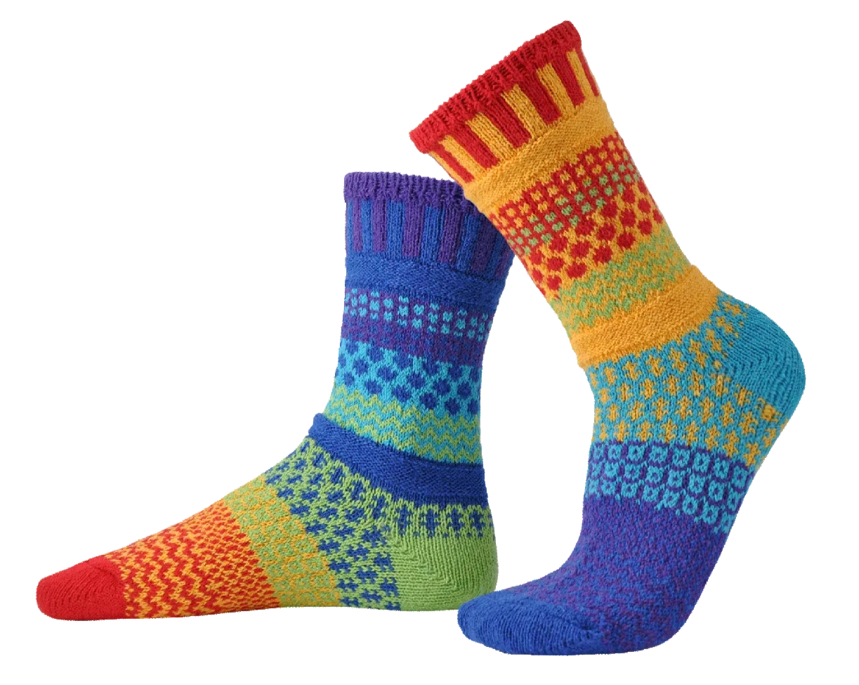 Rainbow Recycled Cotton Crew Socks - The Sockery