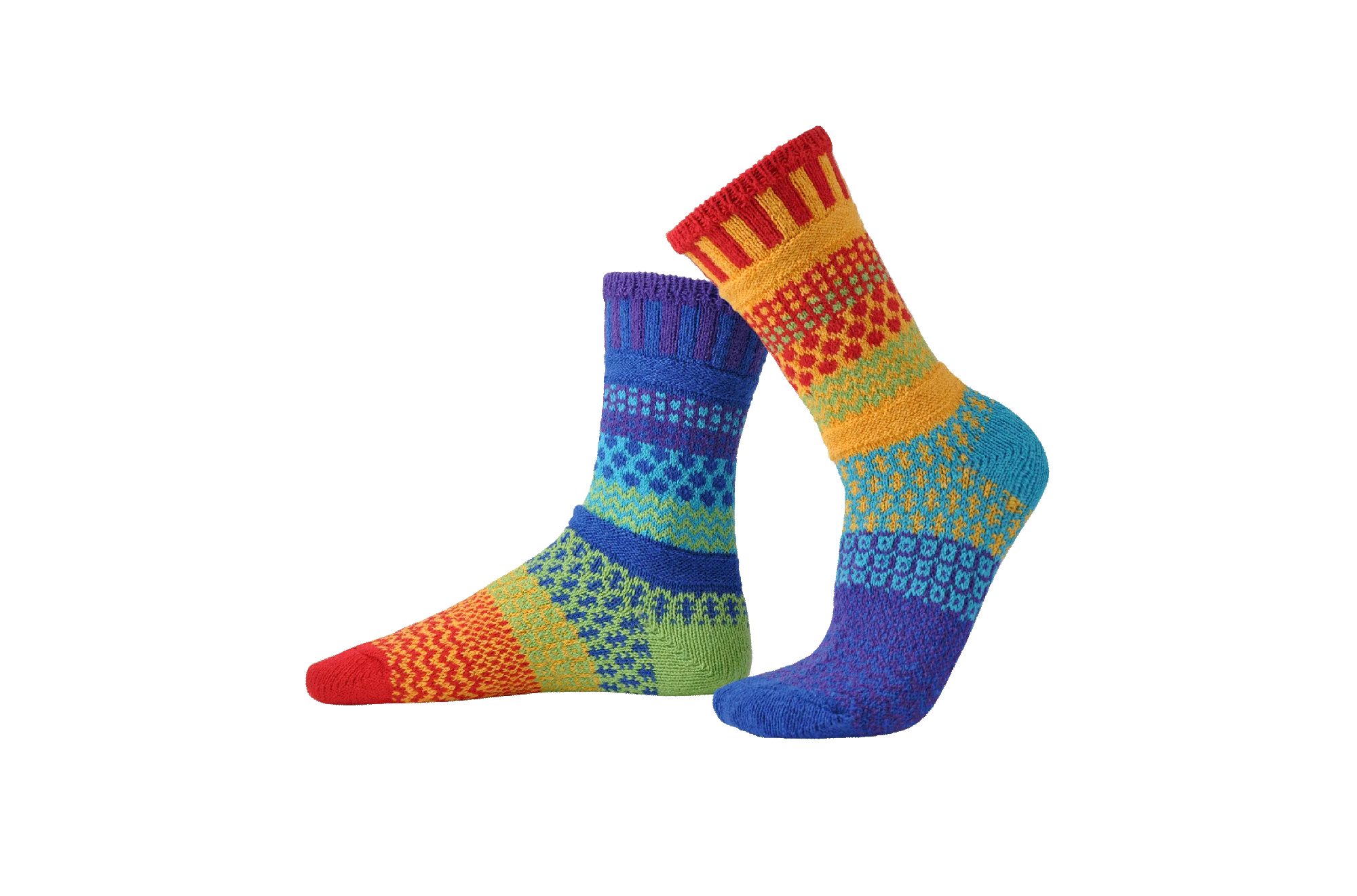 Rainbow Recycled Cotton Crew Socks - The Sockery