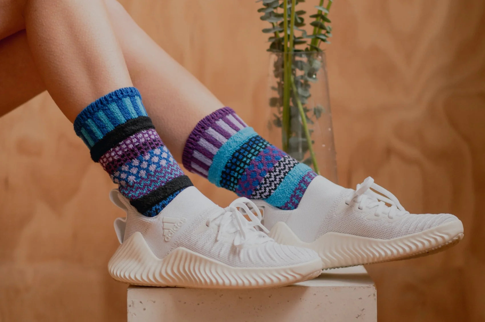 Raspberry Recycled Cotton Crew Socks - The Sockery