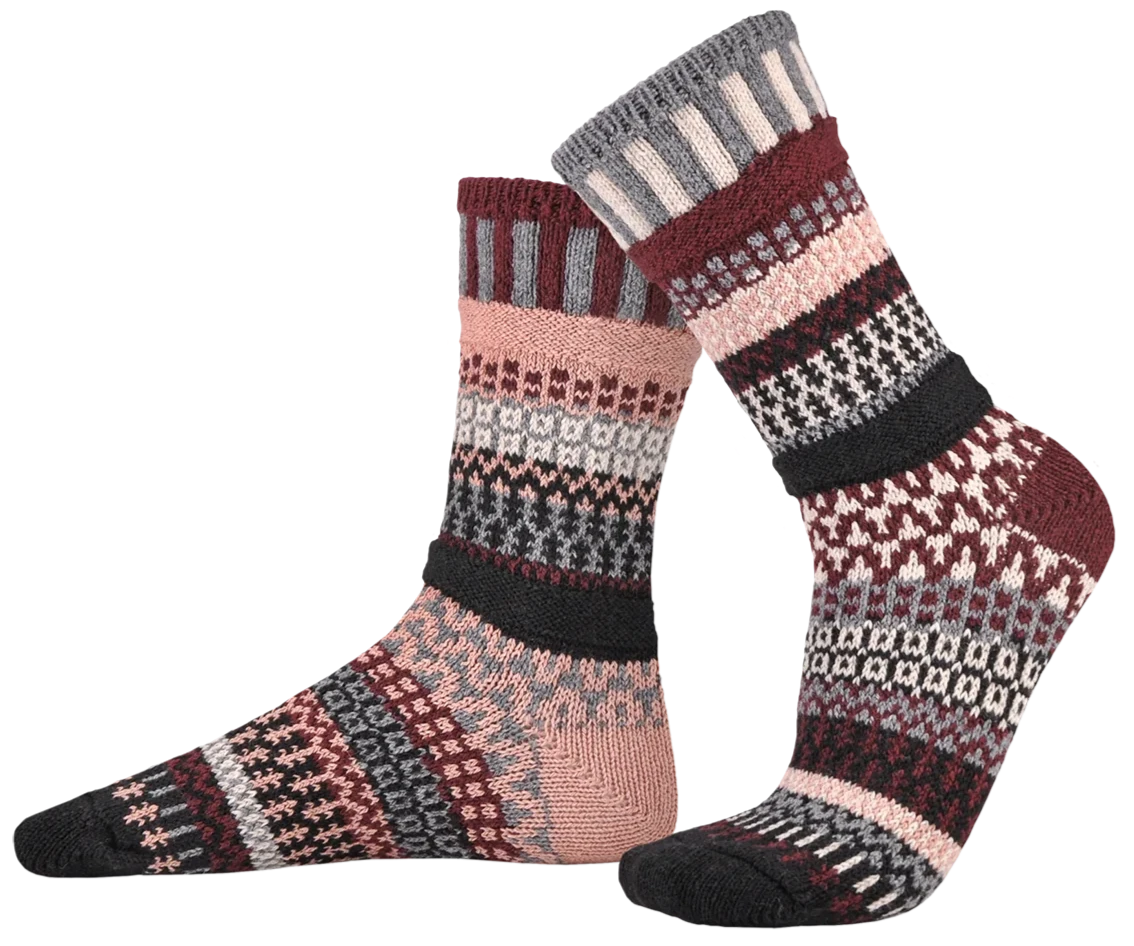 Rosewood Recycled Wool Mix Crew Socks - The Sockery