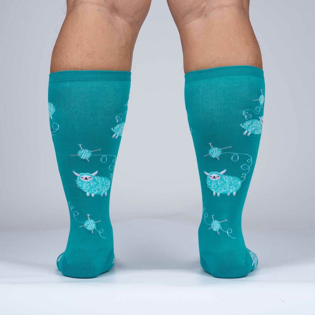 Wool Ewe Be Mine? Knee High Sock - Extra Stretchy for Wide Calves - The Sockery