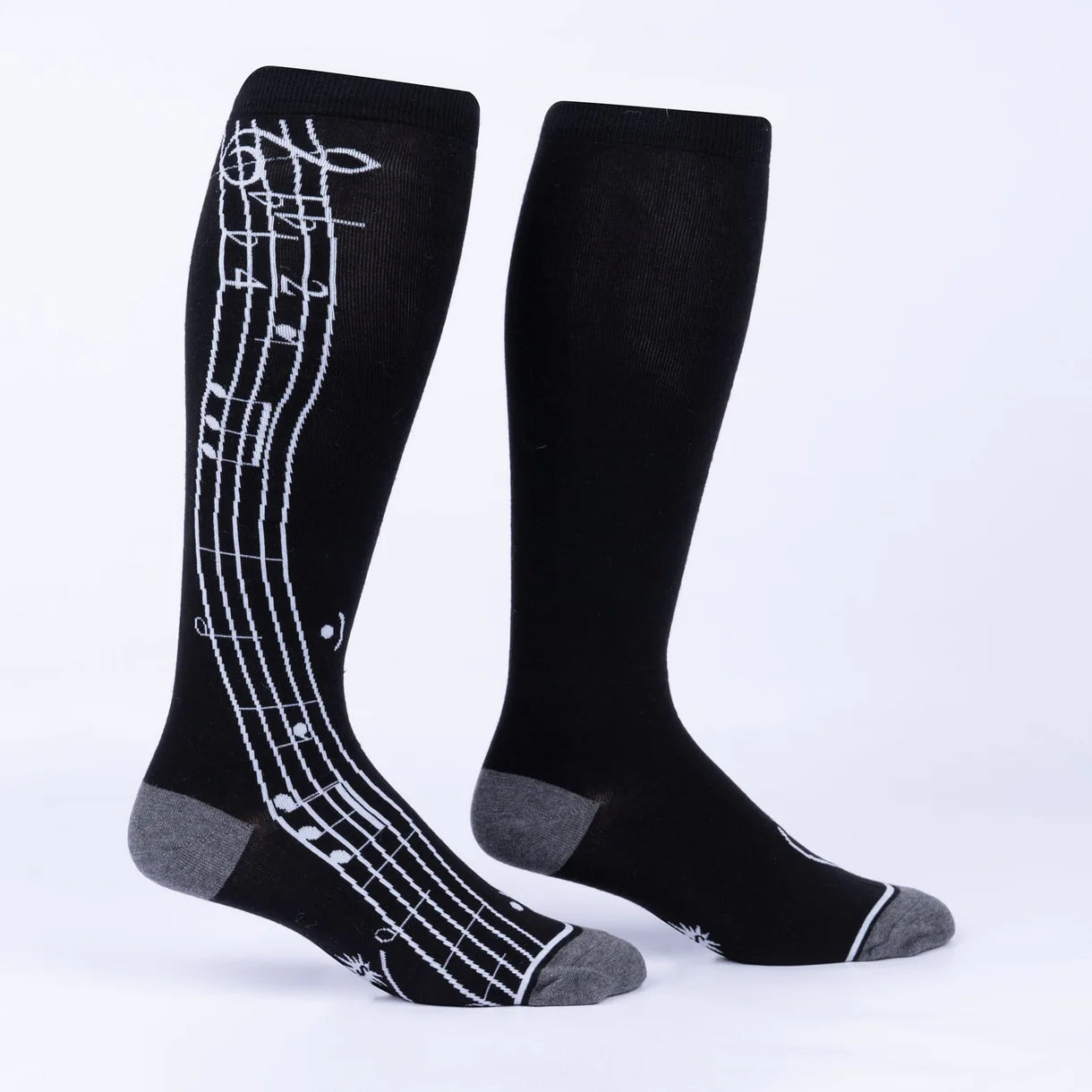 Music Is My Forte Knee High Sock in Extra Stretchy for Wide Calves - The Sockery