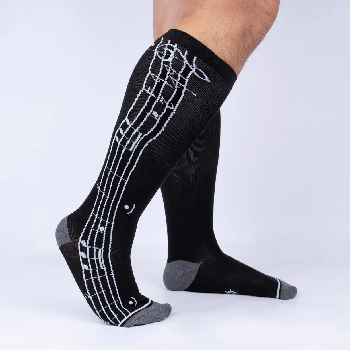 Music Is My Forte Knee High Sock in Extra Stretchy for Wide Calves - The Sockery