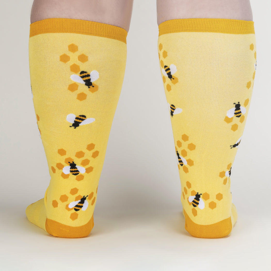 Bee's Knees Women's Knee High Socks in Extra Stretchy for Wide Calves