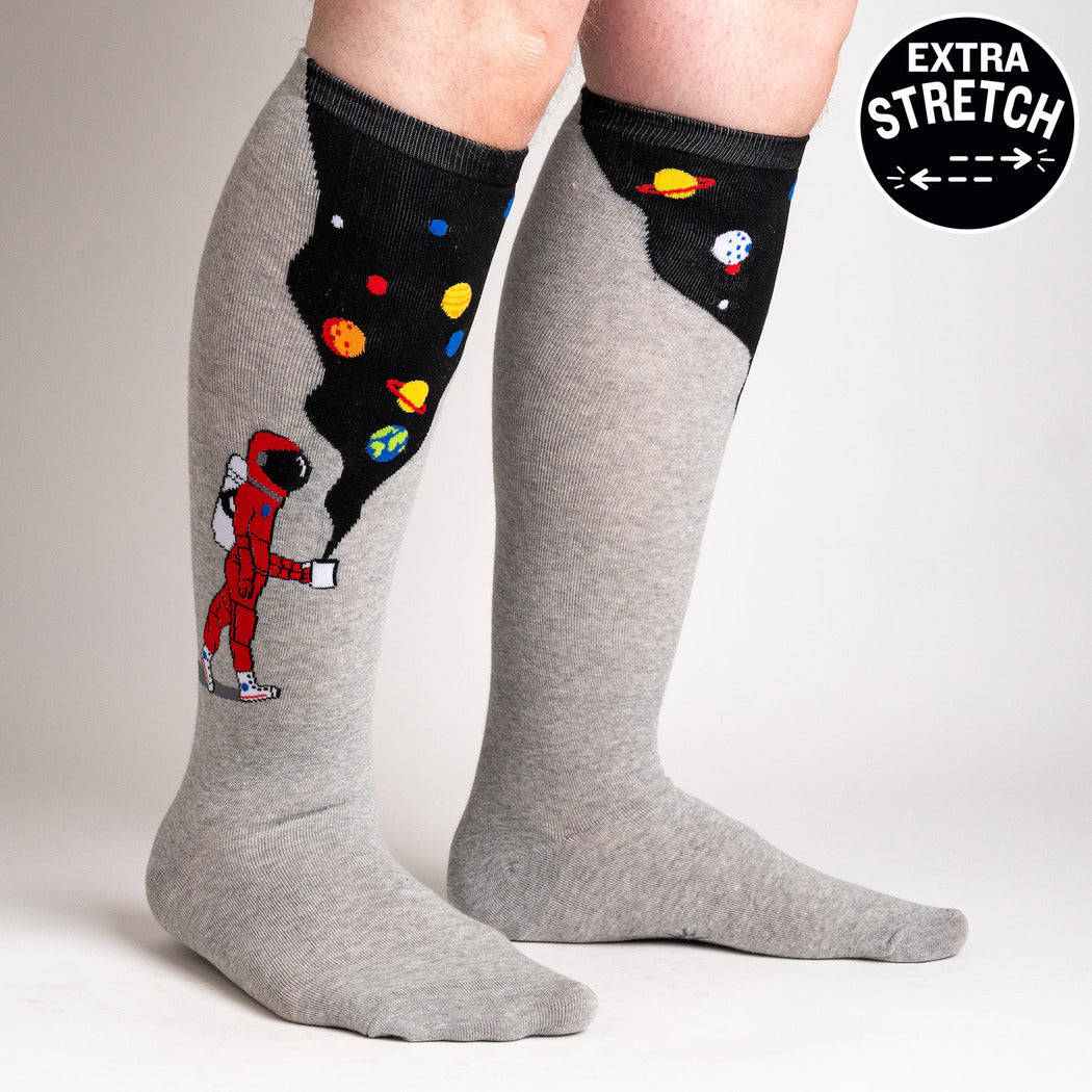 Moon Walk in the Morning High Sock in Extra Stretchy for Wide Calves - The Sockery