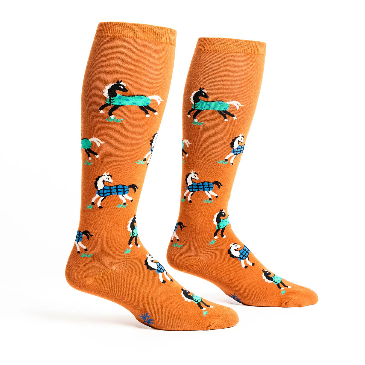 Horses Keep Me Stable Knee High Sock in Extra Stretchy for Wide Calves - The Sockery