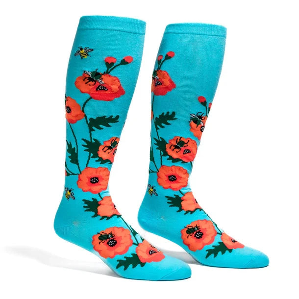 Popping In To Say Hello Knee High Sock in Extra Stretchy for Wide Calves