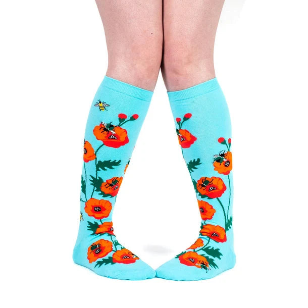 Popping In To Say Hello Knee High Sock in Extra Stretchy for Wide Calves