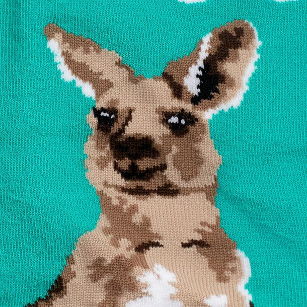 Kangaroos Make Me Hoppy Knee High Socks in Extra Stretchy for Wide Calves