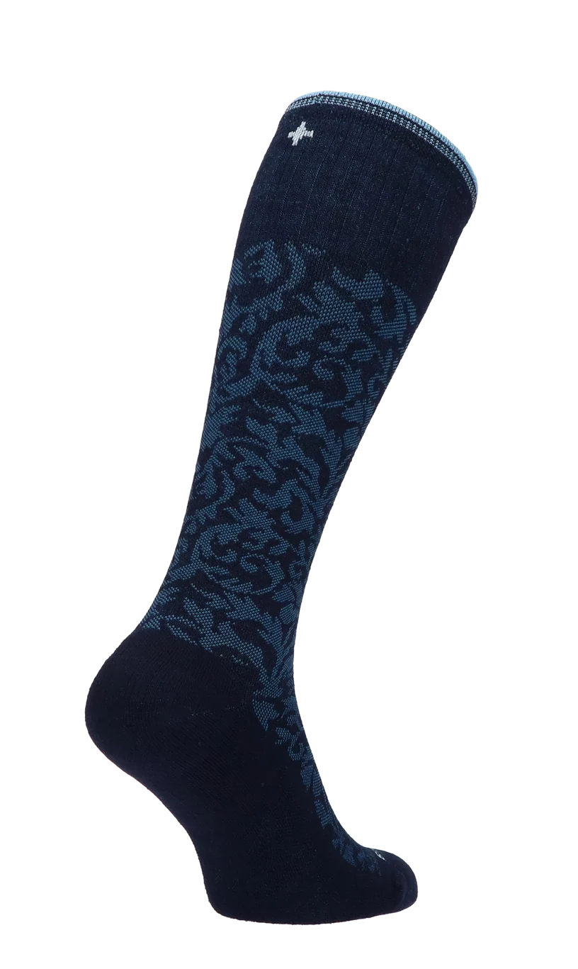 Damask Women's Bamboo/Merino Moderate Graduated Compression Socks in Navy