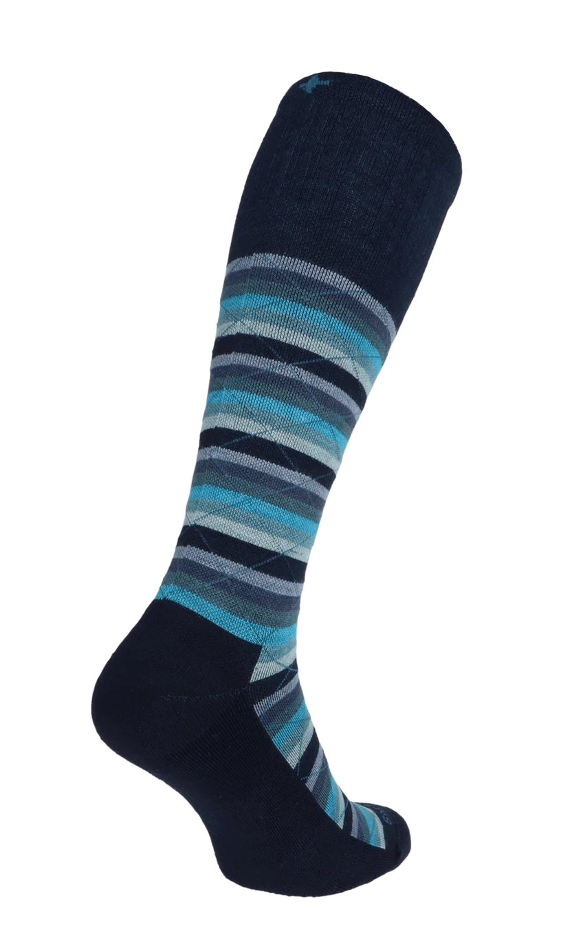 Full Array Women's Bamboo/Merino Moderate Graduated Compression Socks in Navy - Wide Calf Fit