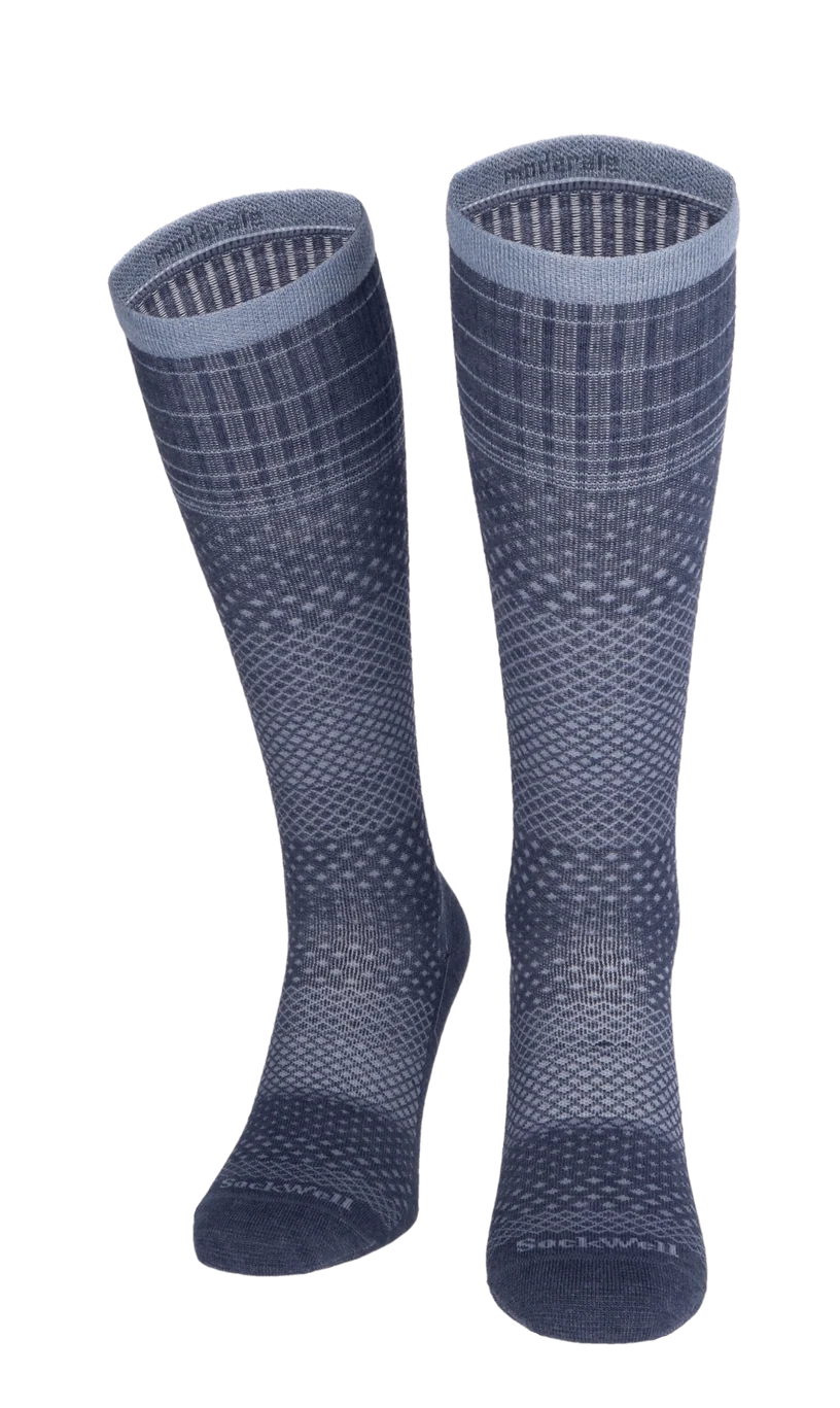 Micro Grade Women's Bamboo/Merino Moderate Graduated Compression in Denim