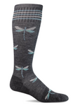 Dragonfly Women's Bamboo/Merino Over the Calf Compression Sock in Charcoal