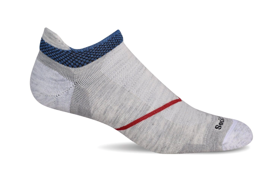 Pulse Micro Men's Bamboo/Merino Firm Compression Ankle Socks in Ash