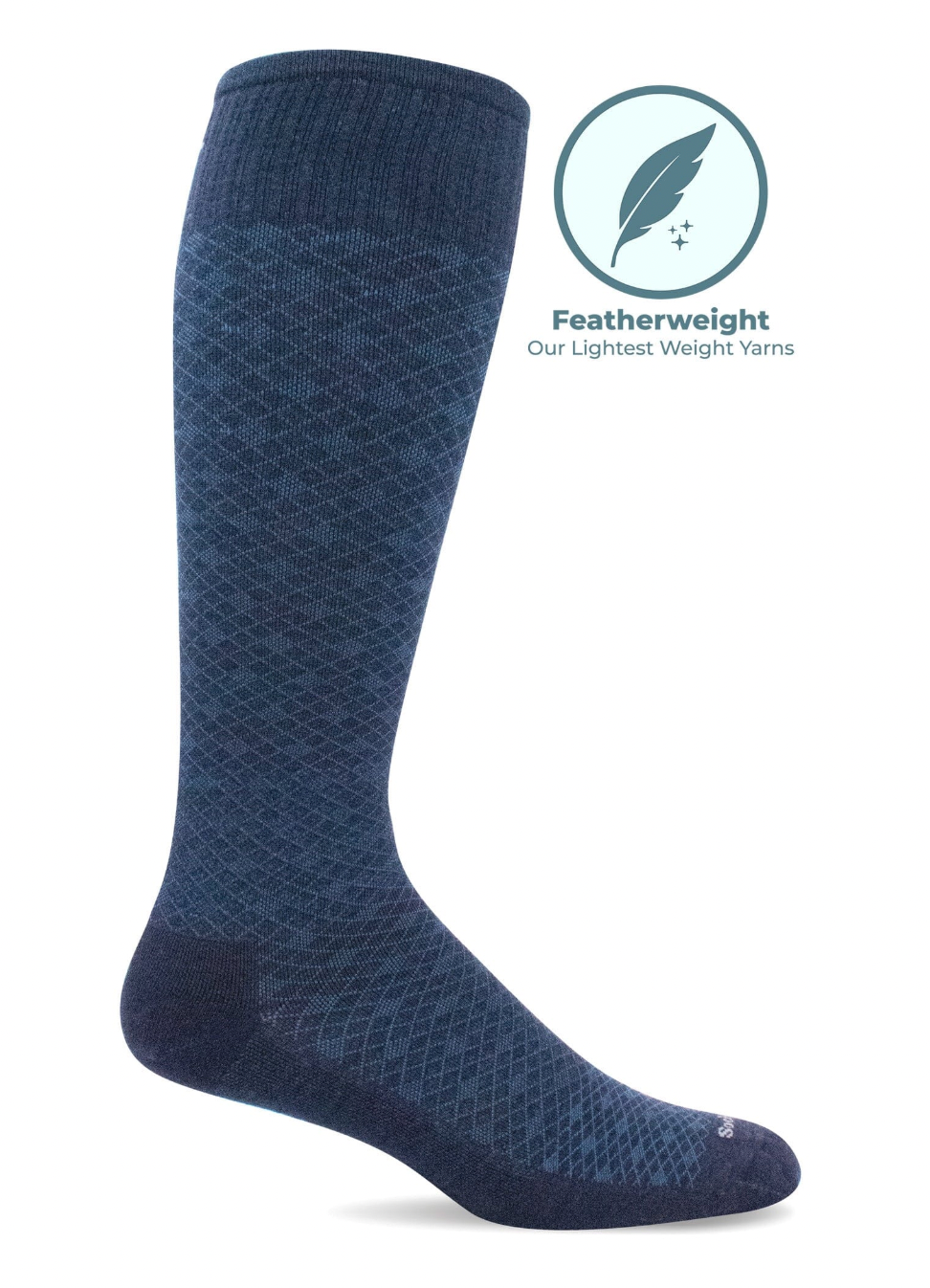 Featherweight Men's Bamboo/Merino Moderate Compression Socks in Navy
