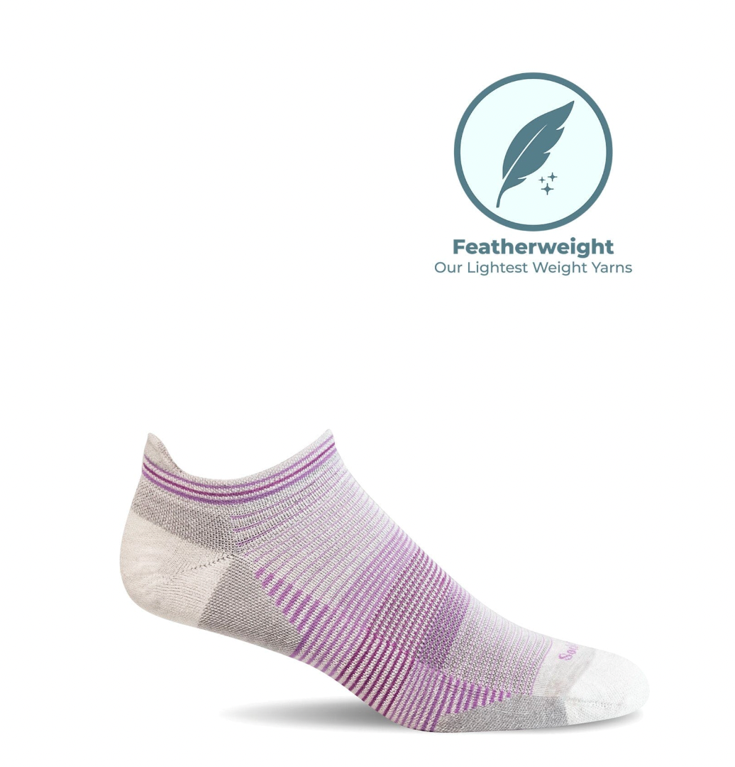 Cadence Micro Women's Bamboo/Merino Moderate Sport Compression Sock in Natural