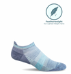 Cadence Micro Women's Bamboo/Merino Moderate Sport Compression Sock in Bluestone