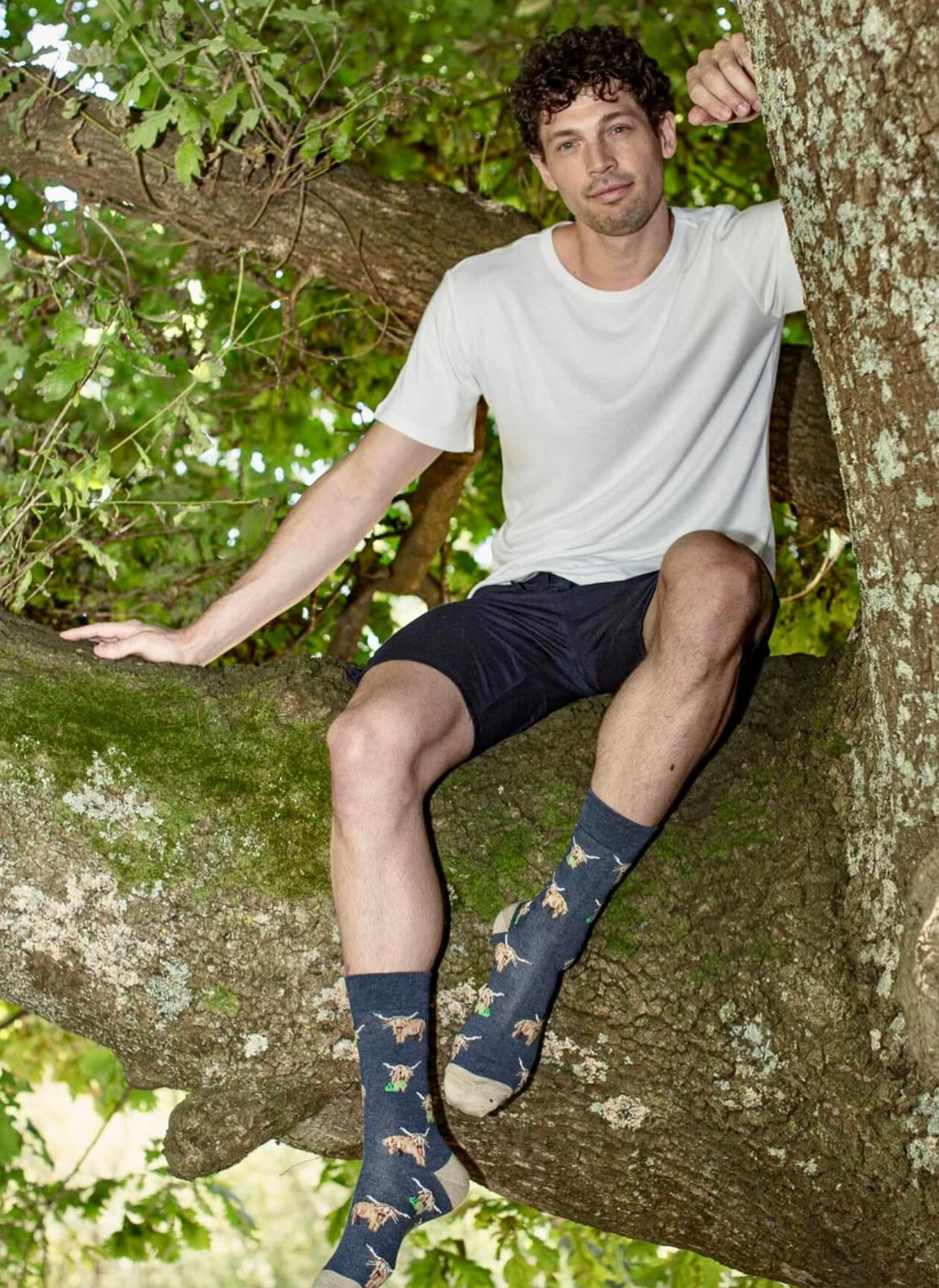 Highland Cow Men's Bamboo Crew Socks