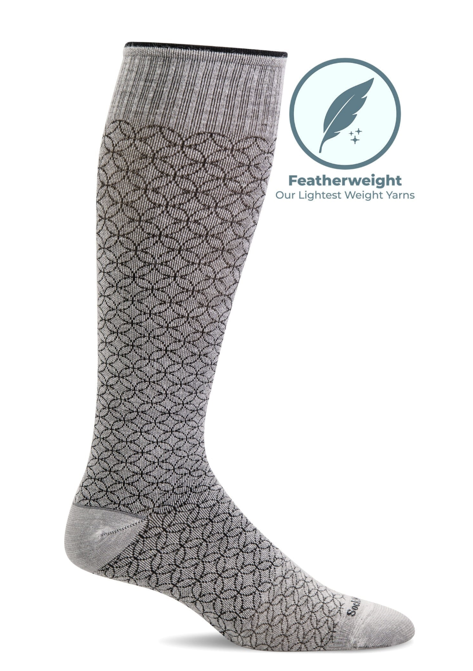 Featherweight Fancy Women's Bamboo/Merino Moderate Graduated Compression in Natural