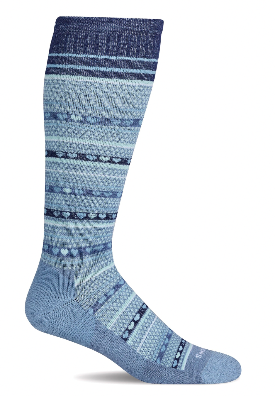 Heart Link Women's Bamboo/Merino Firm Graduated Compression Socks in Cornflower