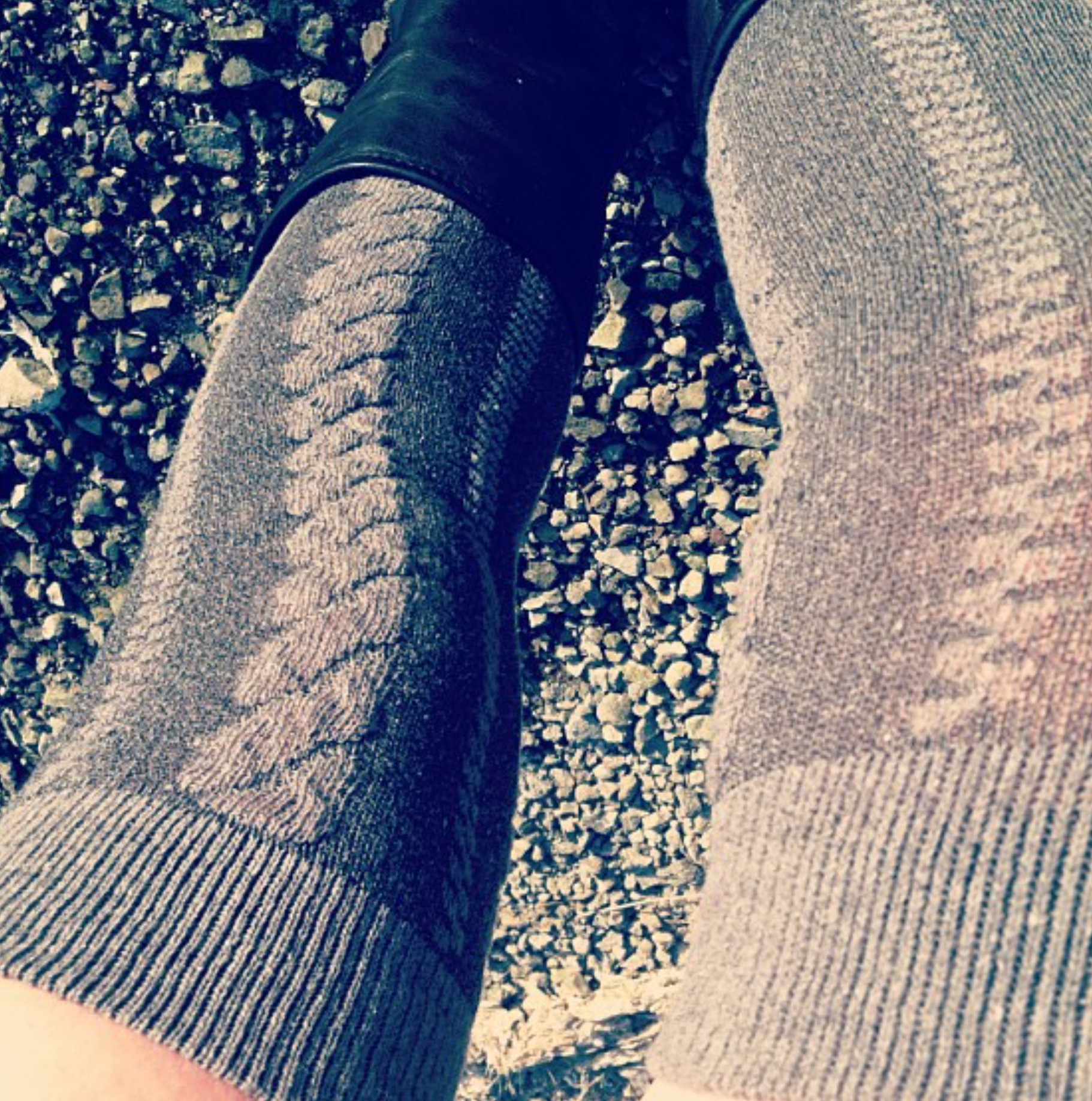 Cable Knit Over the Knee Socks in Grey